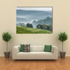 Gray morning fog over tea plantations Uganda Africa Multi panel canvas wall art