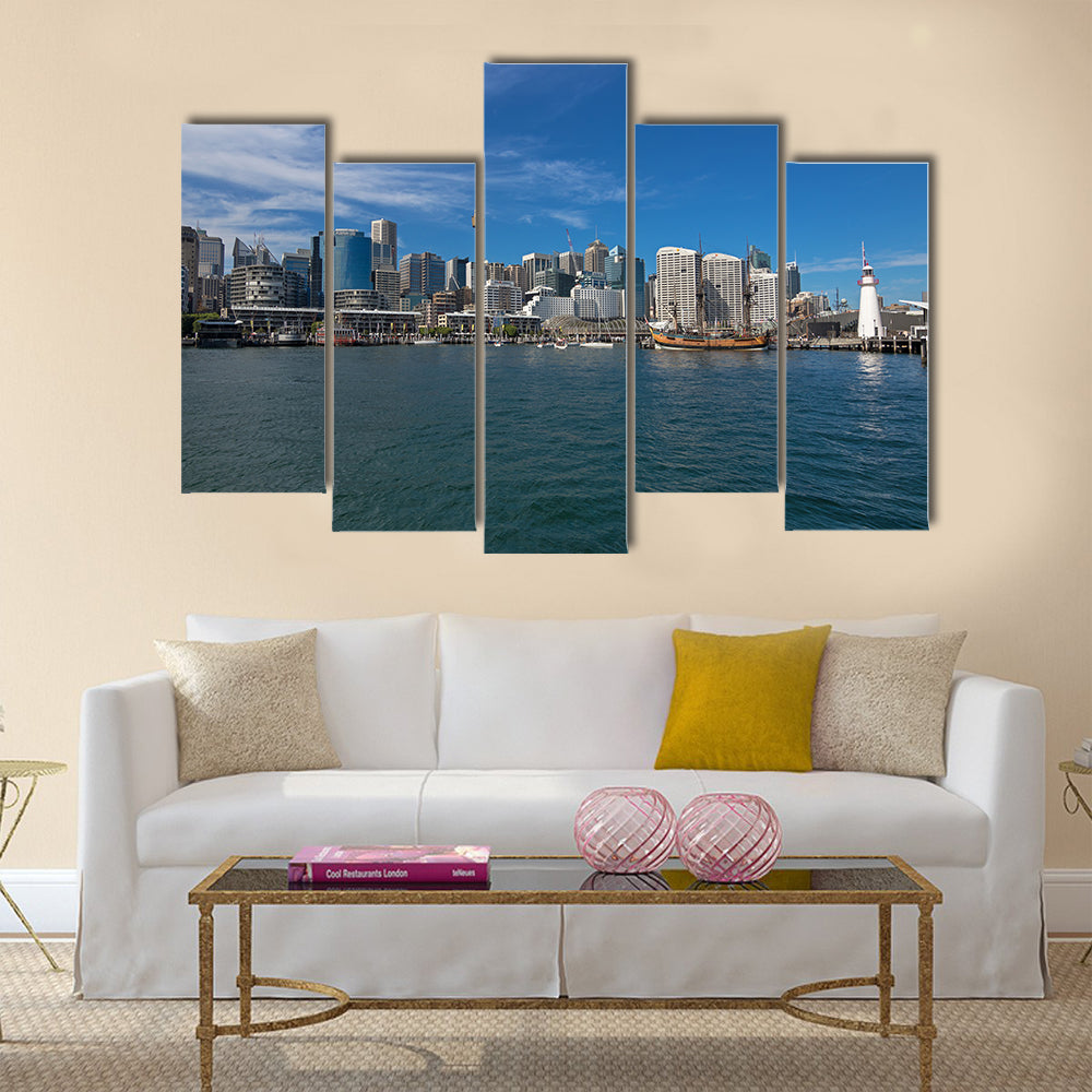 View of Cape Bowling Green Lighthouse, multi panel canvas wall art
