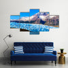 Scene Of A Gray Glacier At The Grey Lake In Chile, Multi Panel Canvas Wall Art