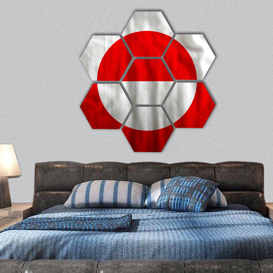 Fabric Greenland flag background texture hexagonal canvas wall art