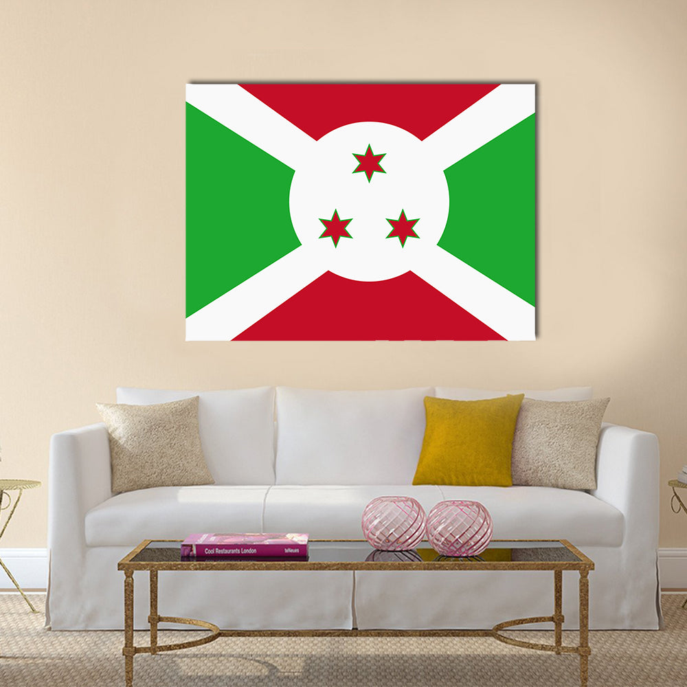 Flag of Burundi Multi panel canvas wall art