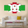 Flag of Burundi Multi panel canvas wall art