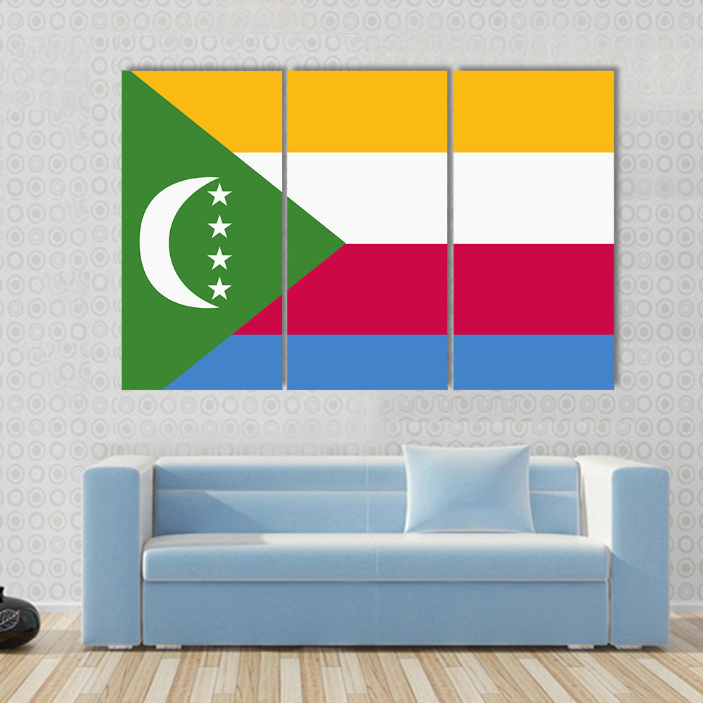 Flag of Comoros Multi panel canvas wall art