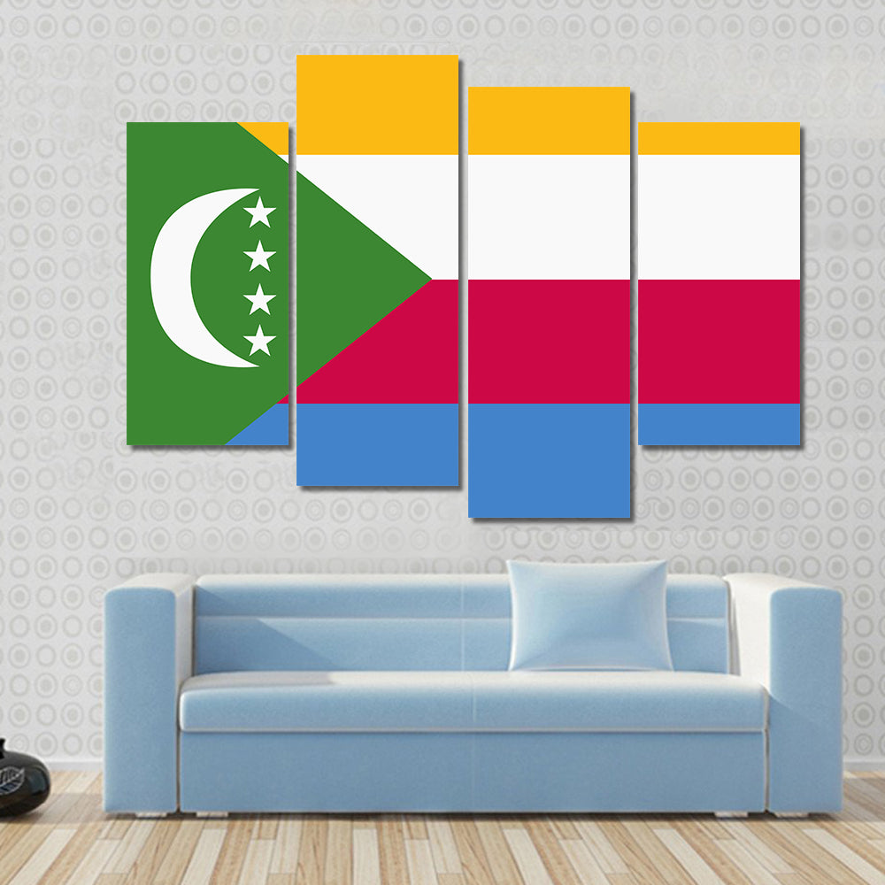 Flag of Comoros Multi panel canvas wall art