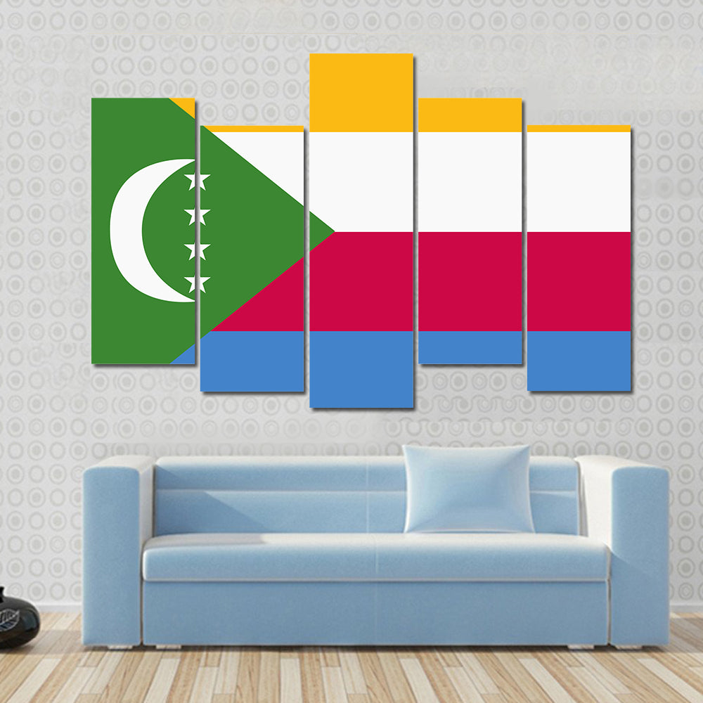 Flag of Comoros Multi panel canvas wall art
