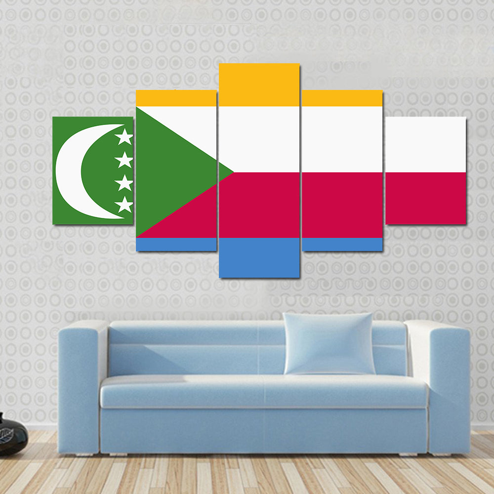 Flag of Comoros Multi panel canvas wall art