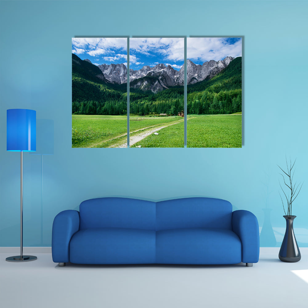 View of the Julian Alps from Gozd Martuljek in Slovenia multi panel canvas wall art
