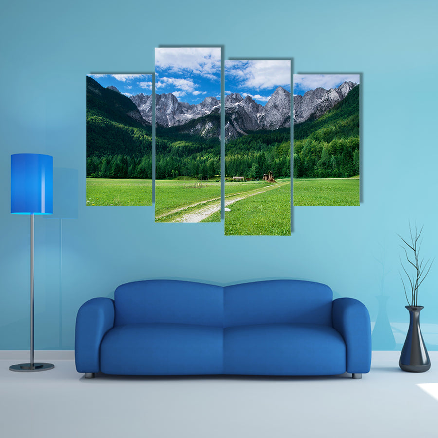 View of the Julian Alps from Gozd Martuljek in Slovenia multi panel canvas wall art