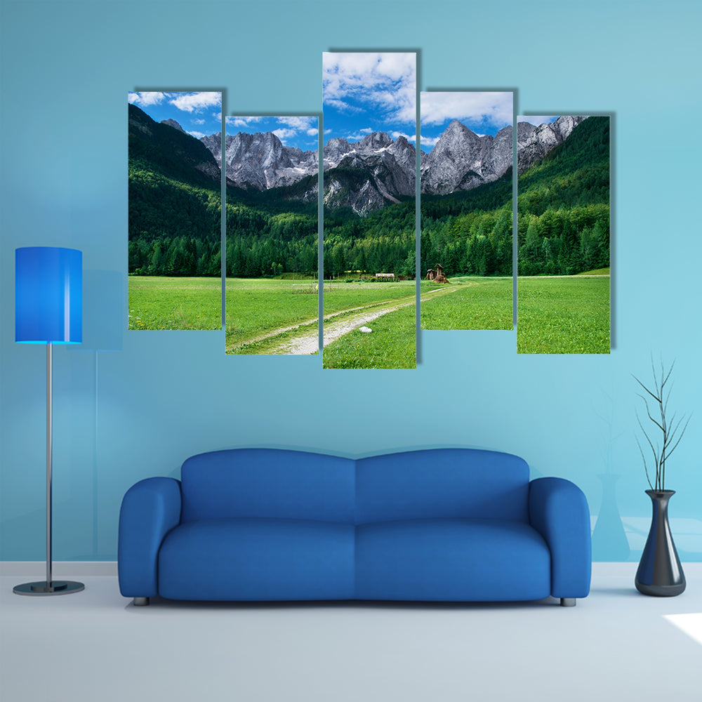View of the Julian Alps from Gozd Martuljek in Slovenia multi panel canvas wall art