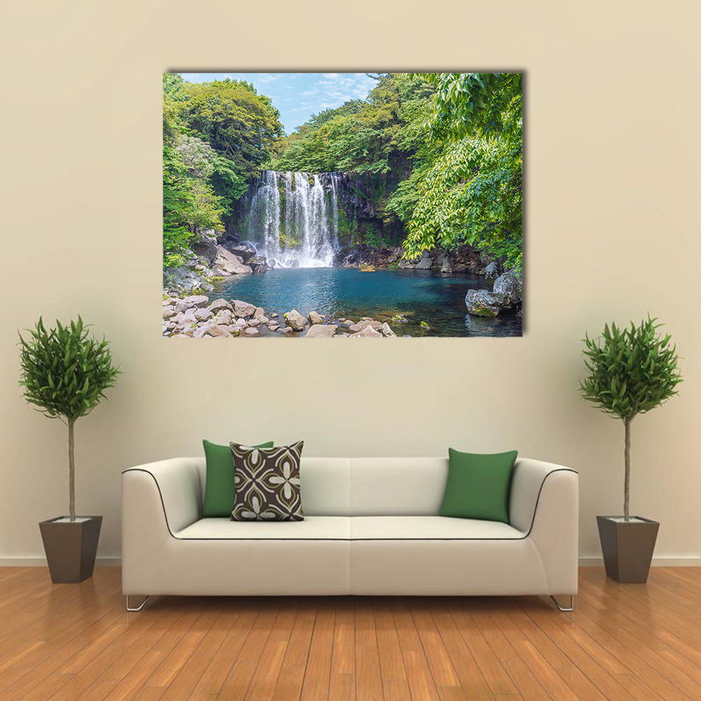 Cheonjeyeon Falls, Jeju Island, South Korea Multi panel canvas wall art