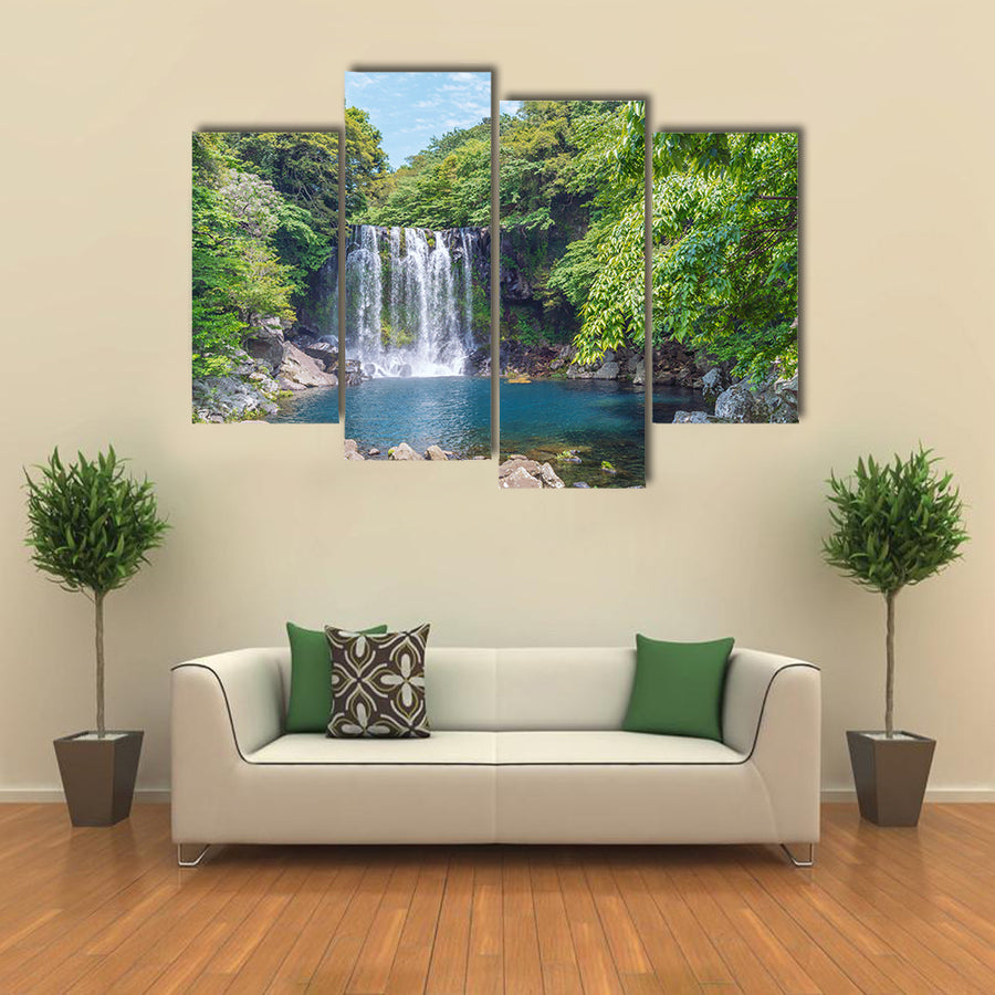 Cheonjeyeon Falls, Jeju Island, South Korea Multi panel canvas wall art