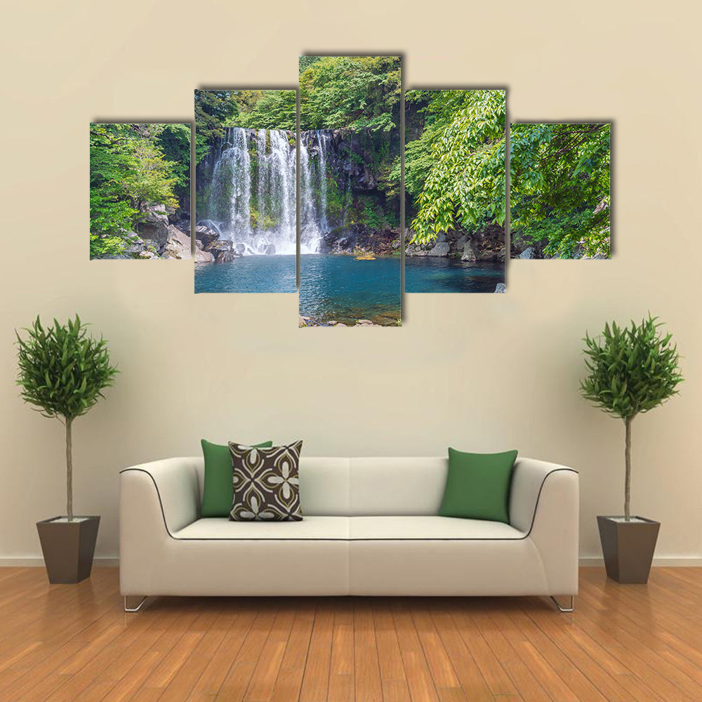 Cheonjeyeon Falls, Jeju Island, South Korea Multi panel canvas wall art