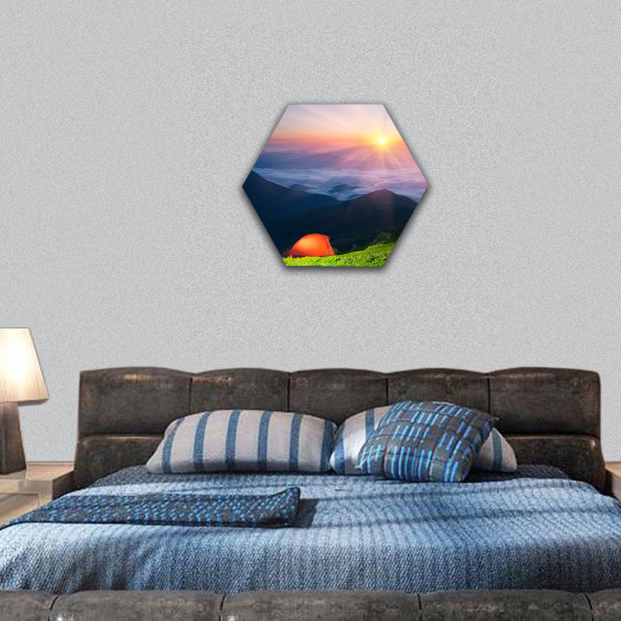 Marmarosh mountain high in Ukraine hexagonal canvas wall art