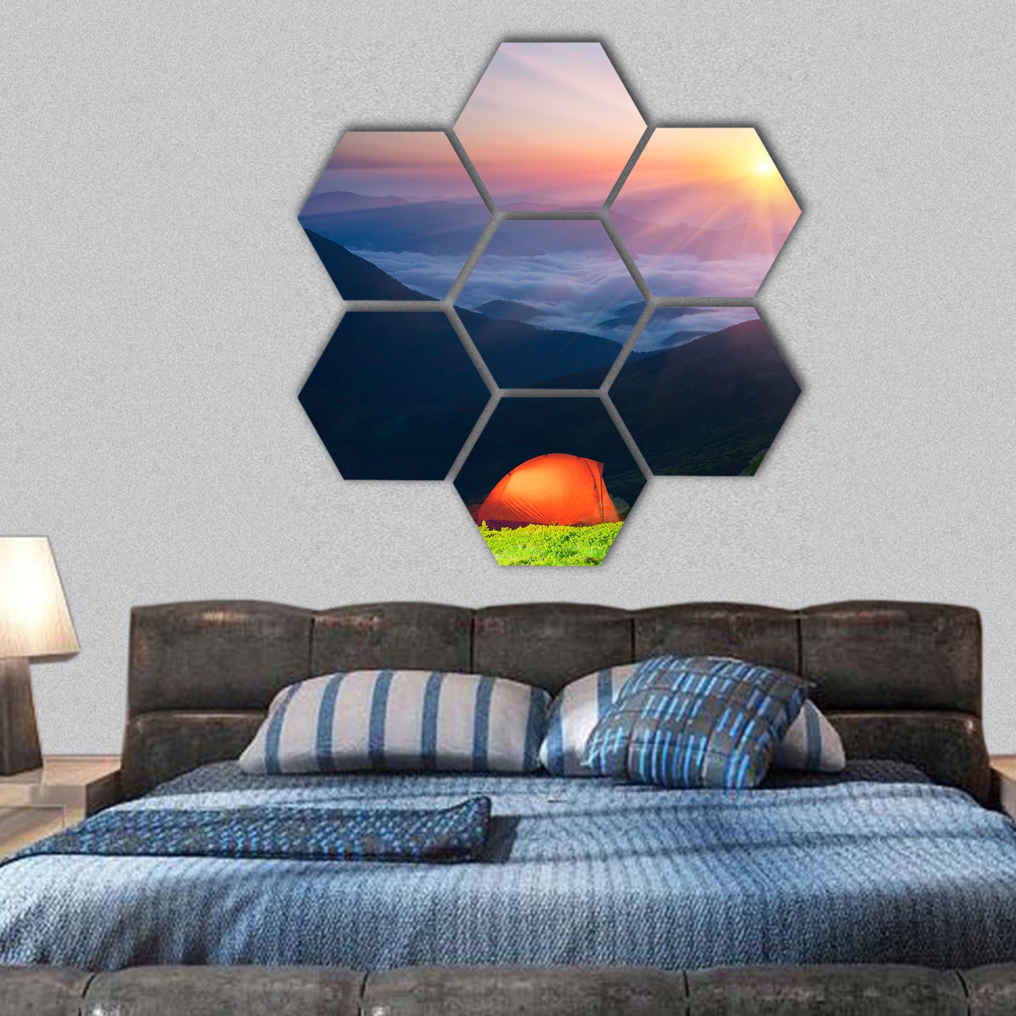 Marmarosh mountain high in Ukraine hexagonal canvas wall art