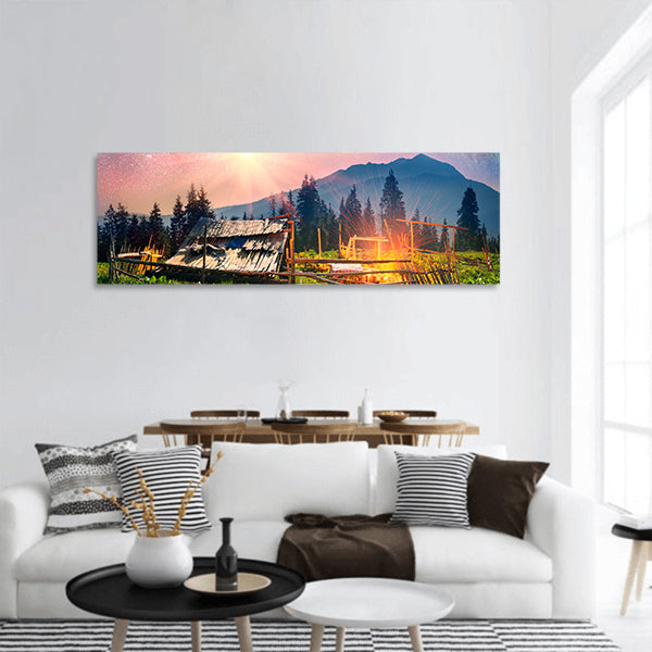 Mountains Panoramic Canvas Wall Art