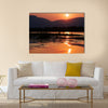 Sunset on the Zambezi River Africa Border of Zambia and Zimbabwe Multi panel canvas wall art