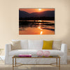 Sunset on the Zambezi River Africa Border of Zambia and Zimbabwe Multi panel canvas wall art