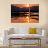 Sunset on the Zambezi River Africa Border of Zambia and Zimbabwe Multi panel canvas wall art