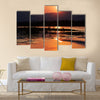 Sunset on the Zambezi River Africa Border of Zambia and Zimbabwe Multi panel canvas wall art