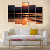 Sunset on the Zambezi River Africa Border of Zambia and Zimbabwe Multi panel canvas wall art