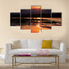 Sunset on the Zambezi River Africa Border of Zambia and Zimbabwe Multi panel canvas wall art