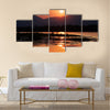 Sunset on the Zambezi River Africa Border of Zambia and Zimbabwe Multi panel canvas wall art