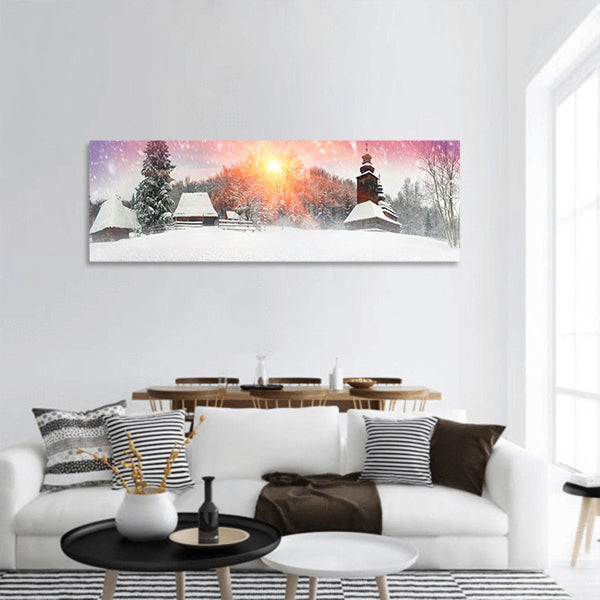Snowfall  Panoramic Canvas Wall Art