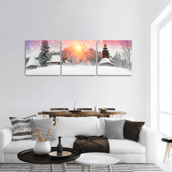 Snowfall  Panoramic Canvas Wall Art