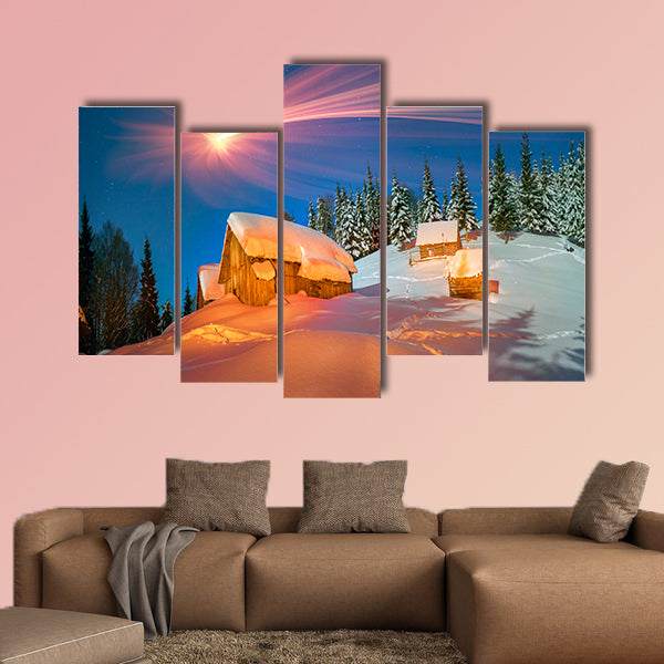 High in the mountains of the Carpathian multi panel canvas wall art