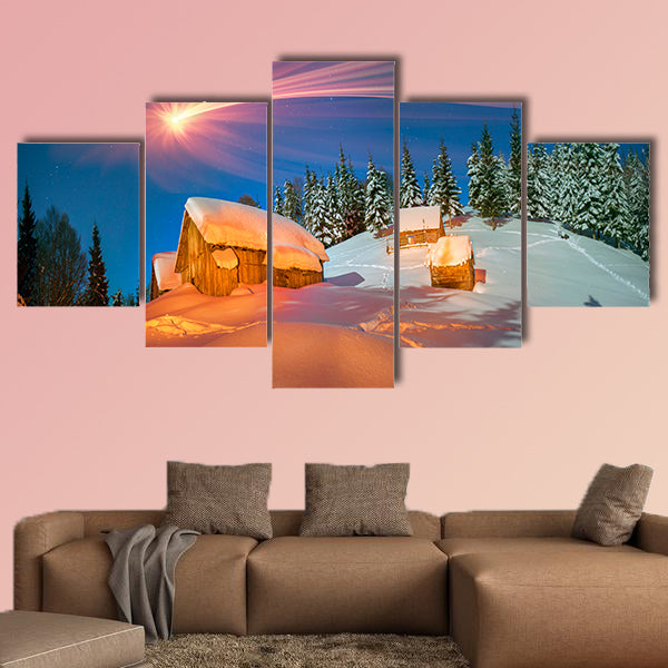High in the mountains of the Carpathian multi panel canvas wall art