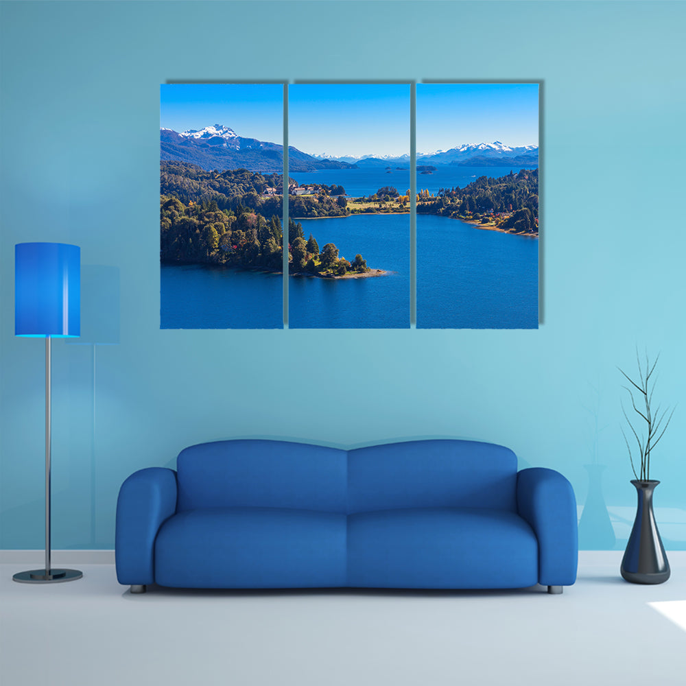 Lake in Nahuel Huapi National Park near the Bariloche city, Patagonia region in Argentina Multi panel canvas wall art
