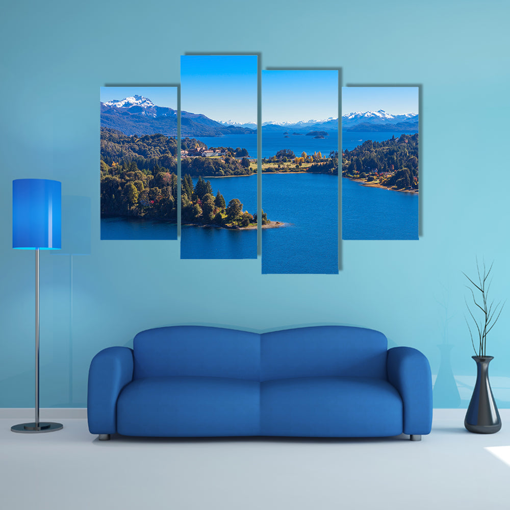 Lake in Nahuel Huapi National Park near the Bariloche city, Patagonia region in Argentina Multi panel canvas wall art