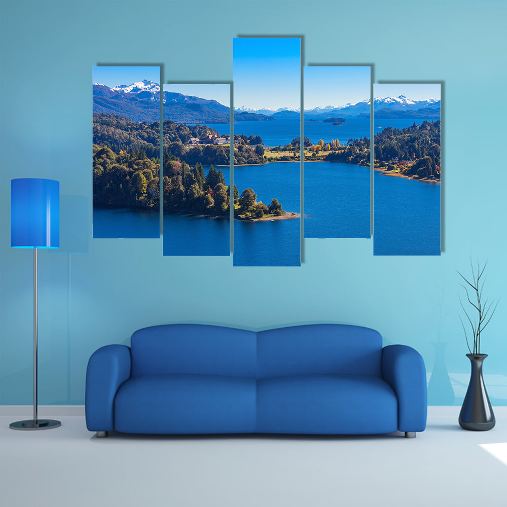 Lake in Nahuel Huapi National Park near the Bariloche city, Patagonia region in Argentina Multi panel canvas wall art