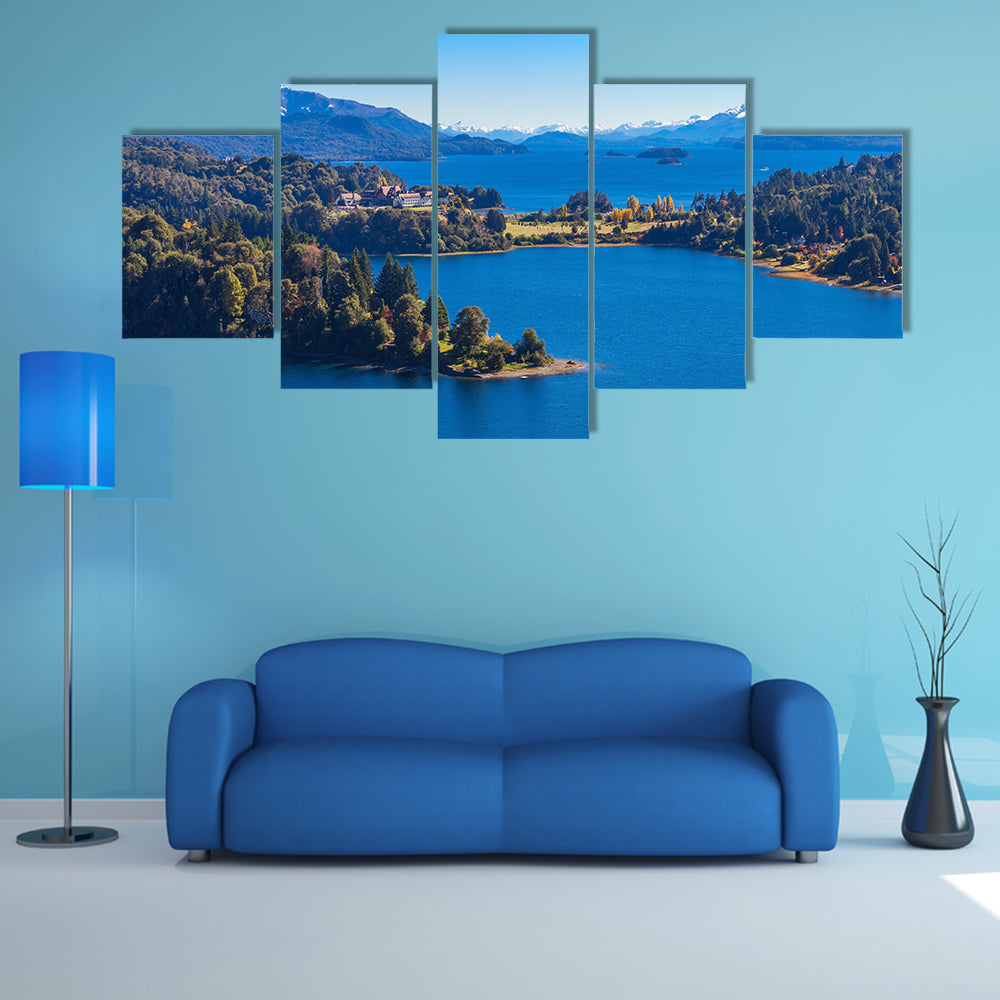 Lake in Nahuel Huapi National Park near the Bariloche city, Patagonia region in Argentina Multi panel canvas wall art