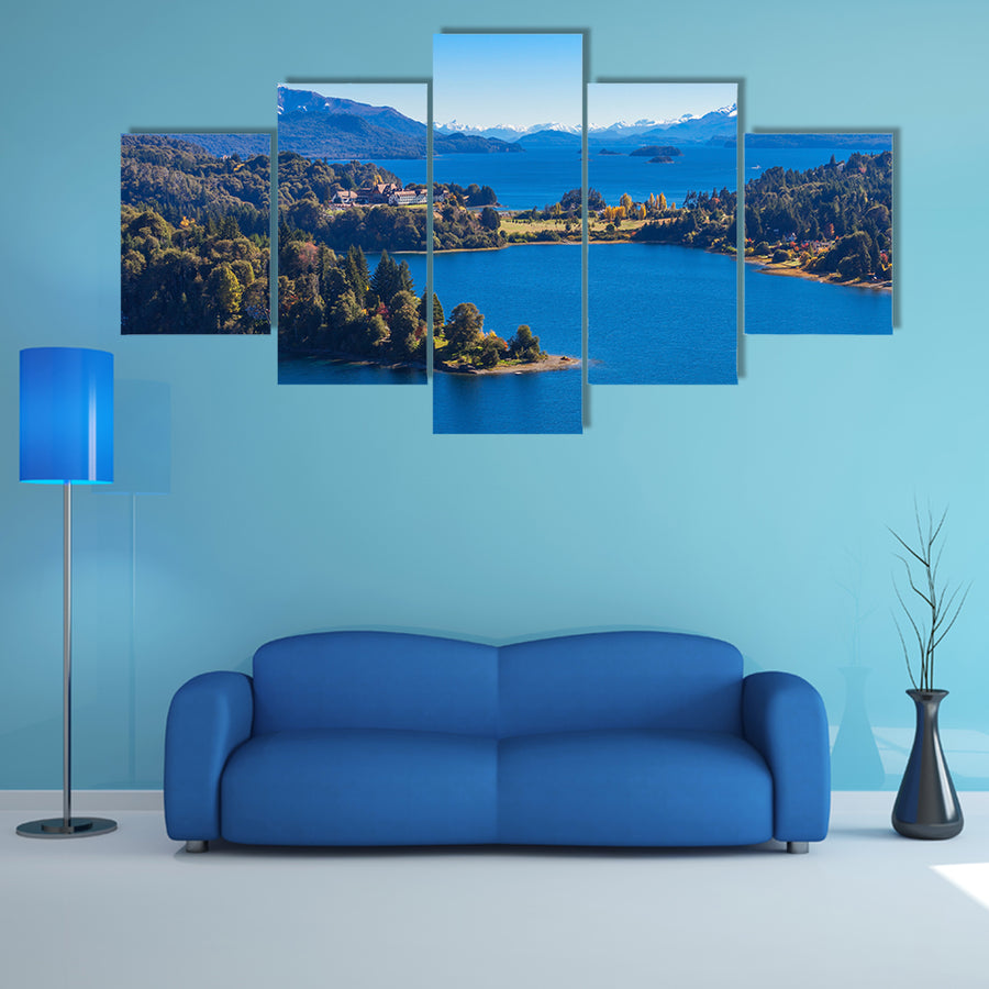 Lake in Nahuel Huapi National Park near the Bariloche city, Patagonia region in Argentina Multi panel canvas wall art