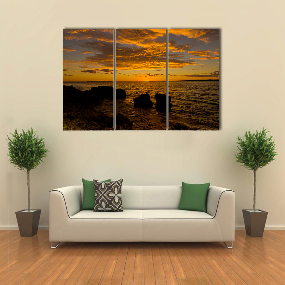 The Sunset Beauty On The Island Of Mali Losinj, Croatia, Multi Panel Canvas Wall Art