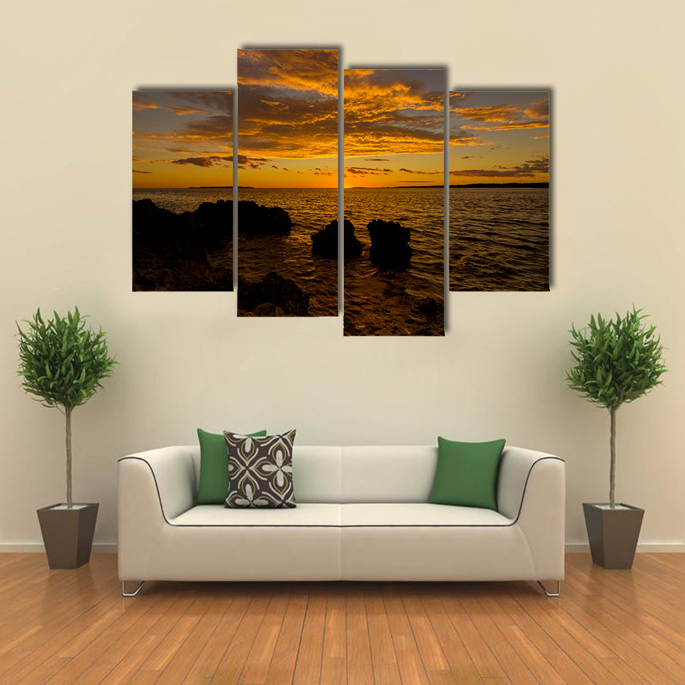 The Sunset Beauty On The Island Of Mali Losinj, Croatia, Multi Panel Canvas Wall Art