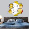 3d rendering of Republic of Chad map and flag hexagonal canvas wall art