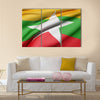 3d rendering of Republic of the Union of Myanmar flag waving Multi panel canvas wall art