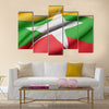 3d rendering of Republic of the Union of Myanmar flag waving Multi panel canvas wall art