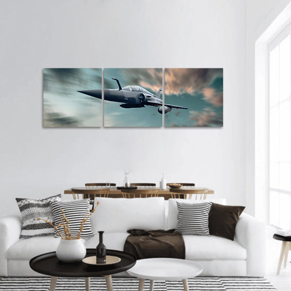 Military Airplan Panoramic Canvas Wall Art