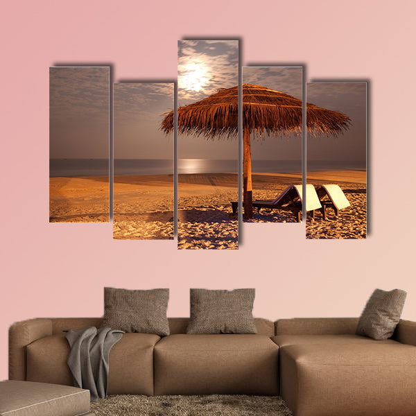 The sunset beach landscape multi panel canvas wall art