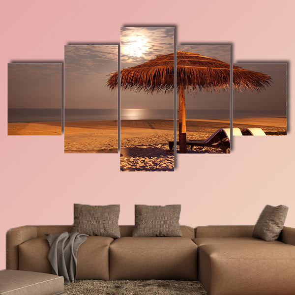 The sunset beach landscape multi panel canvas wall art