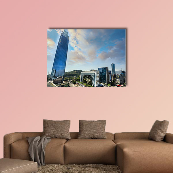 Santiago City Center - Chile, business center of Santiago day wall art