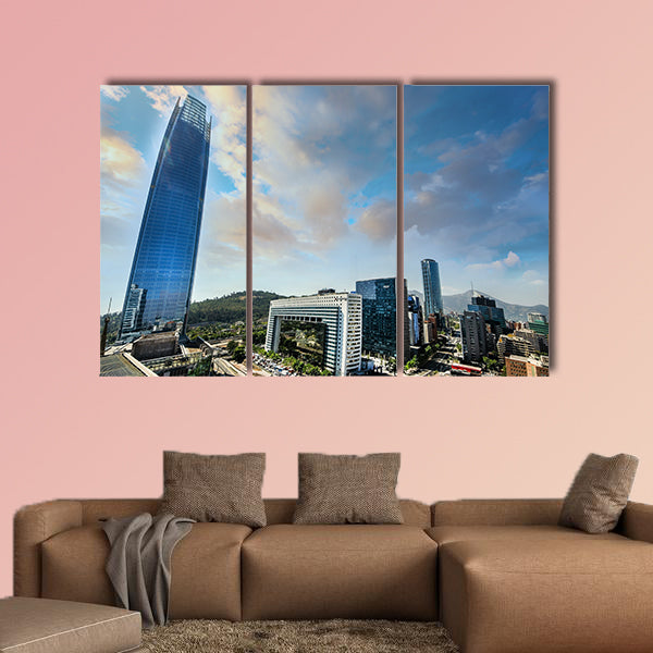 Santiago City Center - Chile, business center of Santiago day wall art