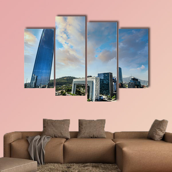 Santiago City Center - Chile, business center of Santiago day wall art