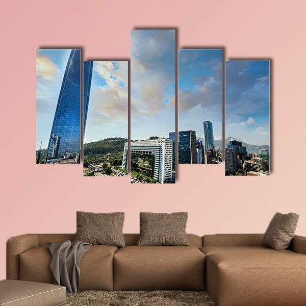 Santiago City Center - Chile, business center of Santiago day wall art