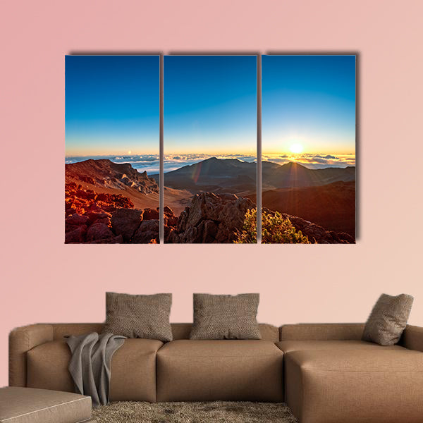 Sunrise over Haleakala volcano crater on Maui, Hawaii Multi panel canvas wall art
