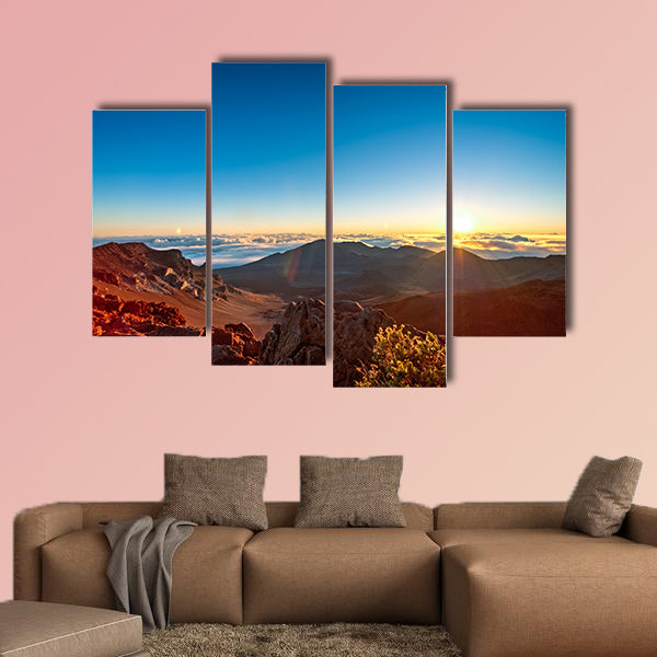 Sunrise over Haleakala volcano crater on Maui, Hawaii Multi panel canvas wall art