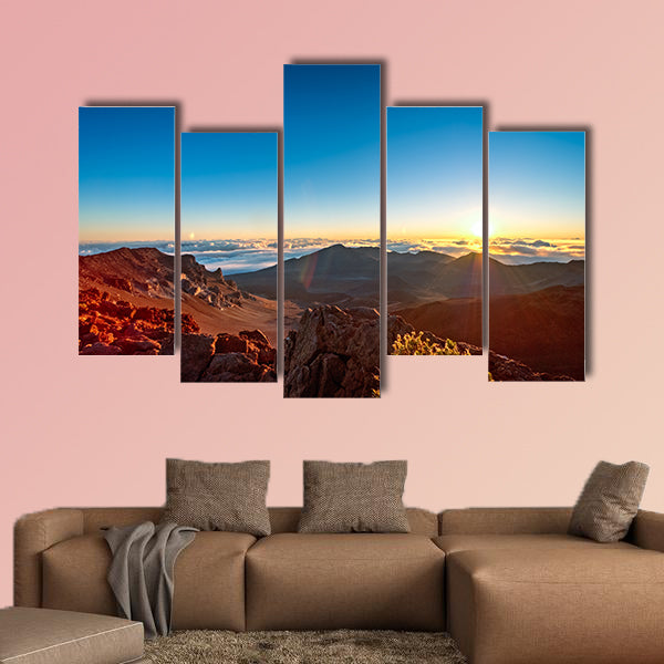 Sunrise over Haleakala volcano crater on Maui, Hawaii Multi panel canvas wall art